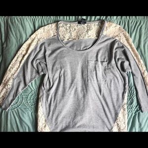 Grey Lace Top